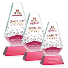 Kingsley Full Color Red on Newhaven Base Crystal Award - Full Color Awards