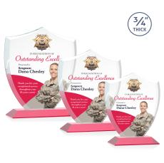 Scudo Shield Full Color Red Abstract / Misc Crystal Award - Glass Awards