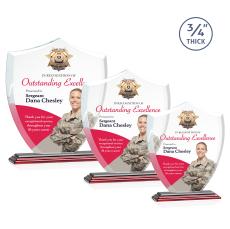 Scudo Shield Full Color Rosewood Abstract / Misc Crystal Award - Crystal Awards