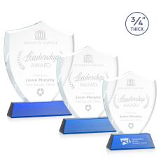Scudo Shield Blue on Newhaven Abstract / Misc Crystal Award - Award Shapes