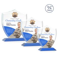 Scudo Shield Full Color Blue Abstract / Misc Crystal Award - Award Shapes