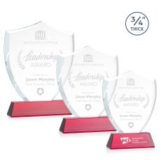 Scudo Shield Red on Newhaven Abstract / Misc Crystal Award - Crystal Awards