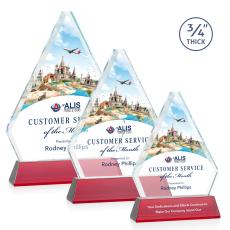 Fyreside Full Color  Red on Newhaven Crystal Award - Crystal Awards