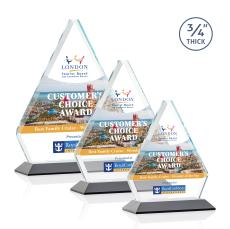 Fyreside Full Color Black Crystal Award - Crystal Awards