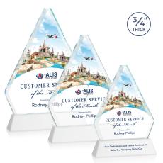 Fyreside Full Color White on Newhaven Crystal Award - Corporate Awards