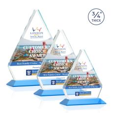 Fyreside Full Color Sky Blue Crystal Award - Corporate Awards