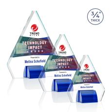 Roxborough Full Color Blue Crystal Award - Colored Crystal