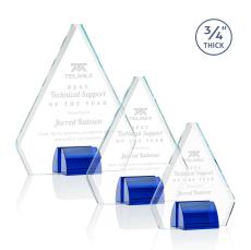 Roxborough Blue Crystal Award - Colored Crystal
