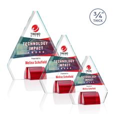 Roxborough Full Color Red Crystal Award - Colored Crystal