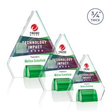 Roxborough Full Color Green Crystal Award - Colored Crystal