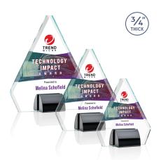 Roxborough Full Color Black Crystal Award - Corporate Awards