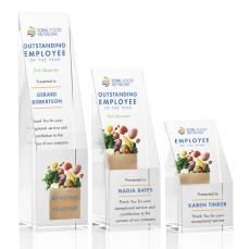 Braxton Full Color Rectangle Crystal Award - Crystal Pillar Awards