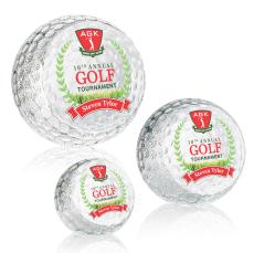 Golf Ball Full Color Paperweight - Crystal Paperweights