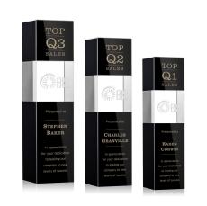 Araceli Tower Black  Obelisk Crystal Award - Crystal Pillar Awards