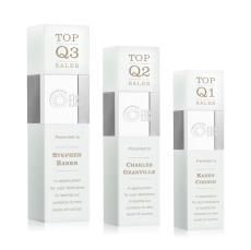 Araceli Tower White Obelisk Crystal Award - Crystal Pillar Awards