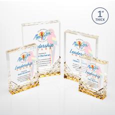 Elektra Full Color Gold Rectangle Acrylic Award - Full Color Awards