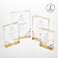Elektra Gold Rectangle Acrylic Award - Acrylic Awards