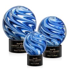 Naples Black on Marvel Base Spheres Glass Award - Modern Awards