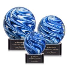 Naples Black on Paragon Base Spheres Glass Award - Modern Awards