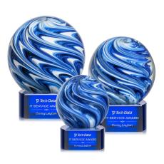 Naples Blue on Paragon Base Spheres Glass Award - Modern Awards