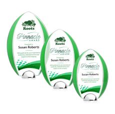 Lincoln Full Color Green Crystal Award - Full Color Awards