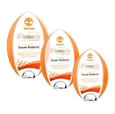 Lincoln Full Color Orange Crystal Award - Full Color Awards