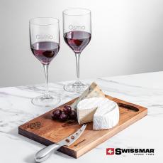 Swissmar Acacia Board &  2 Belmont Wine - Corporate Recognition Gifts
