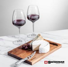 Swissmar Acacia Board &  2 Oldham Wine - Corporate Recognition Gifts