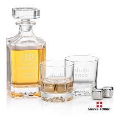 Cassidy Decanter Set & Ice Cubes - Etched Barware