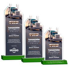 Longhaul Full Color Green Abstract / Misc Crystal Award - Full Color Awards