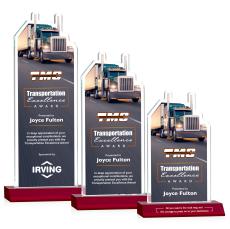 Longhaul Full Color Red Abstract / Misc Crystal Award - Full Color Awards