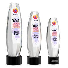 Hoover Full Color Black on Marvel Base Obelisk Crystal Award - Full Color Awards