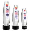 Hoover Full Color Black on Marvel Base Obelisk Crystal Award