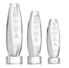 Hoover Clear on Paragon Base Obelisk Crystal Award - Crystal Pillar Awards