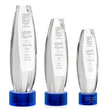 Hoover Blue on Marvel Base Obelisk Crystal Award - Crystal Pillar Awards
