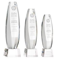 Hoover Clear on Robson Base Obelisk Crystal Award - Crystal Pillar Awards