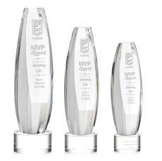 Hoover Clear on Marvel Base Obelisk Crystal Award - Crystal Pillar Awards