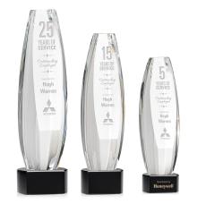 Hoover Black on Paragon Base Obelisk Crystal Award - Crystal Pillar Awards