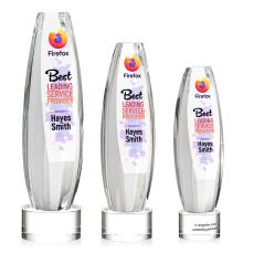 Hoover Full Color Clear on Marvel Base Obelisk Crystal Award - Full Color Awards