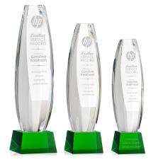 Hoover Green on Robson Base Obelisk Crystal Award - Crystal Pillar Awards