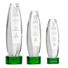 Hoover Green on Paragon Base Obelisk Crystal Award - Glass Awards