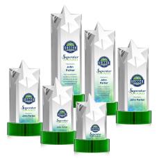 Berkeley Full Color Green on Stanrich Base Star Crystal Award - Full Color Awards