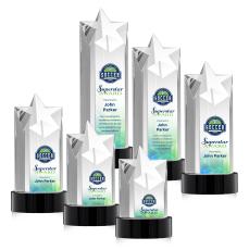 Berkeley Full Color Black on Stanrich Base Star Crystal Award - Full Color Awards