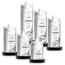Berkeley Full Color Black on Condor Base Star Crystal Award - Crystal Awards