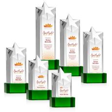 Berkeley Full Color Green on Padova Base Star Crystal Award - Crystal Awards
