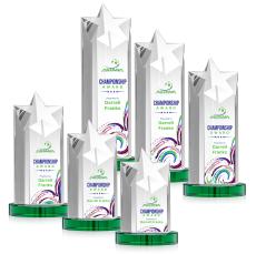 Berkeley Full Color Green on Condor Base Star Crystal Award - Crystal Awards
