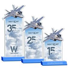 Top Gun Full Color Sky Blue Abstract / Misc Crystal Award - Crystal Awards