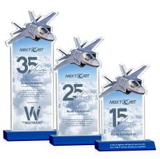 Top Gun Full Color Blue Abstract / Misc Crystal Award - Crystal Awards