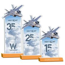 Top Gun Full Color Amber Abstract / Misc Crystal Award - Crystal Awards