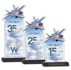Top Gun Full Color Black Abstract / Misc Crystal Award - Full Color Awards